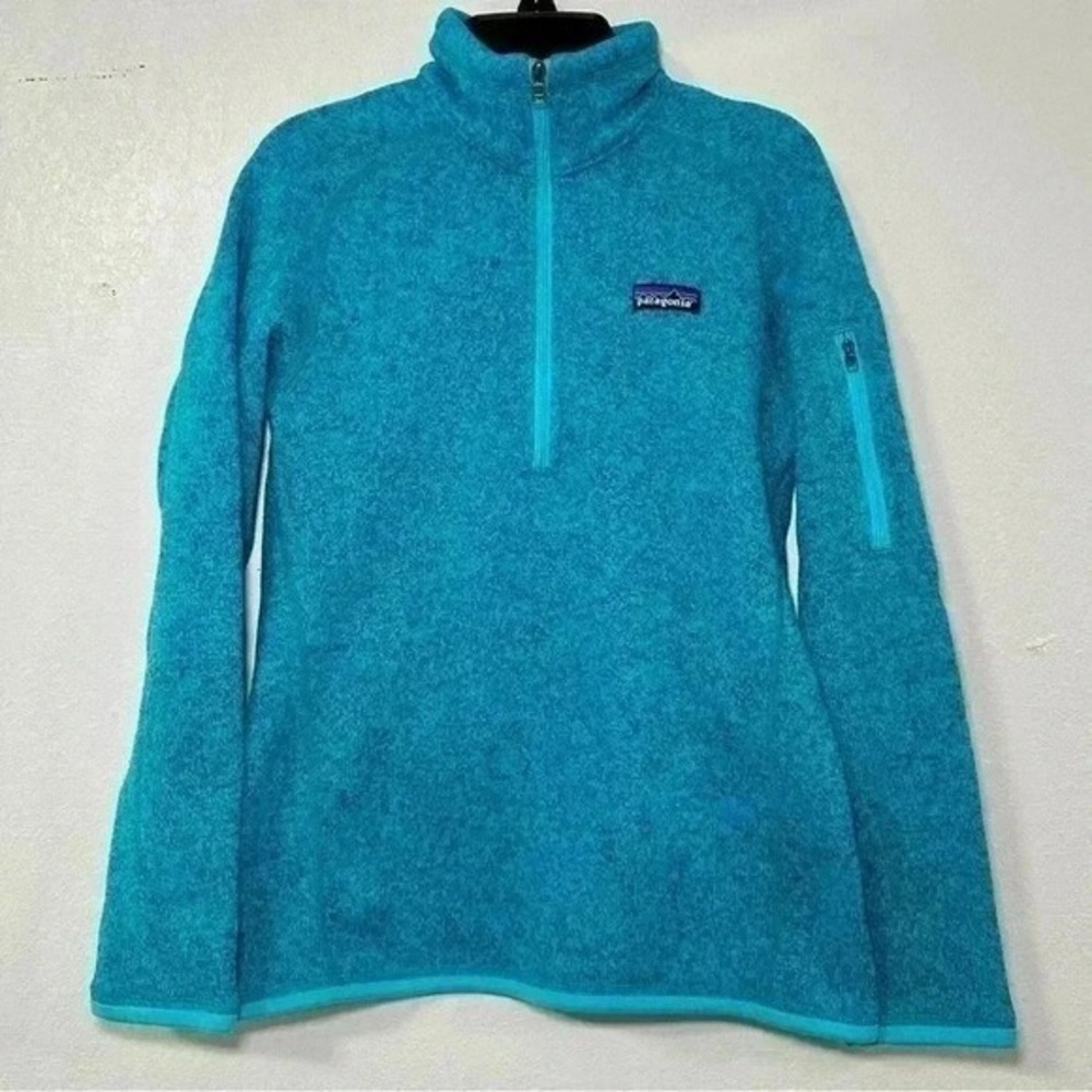 Patagonia Better Sweater Pullover Women XS Teal Heather Excellent Quarter Zip